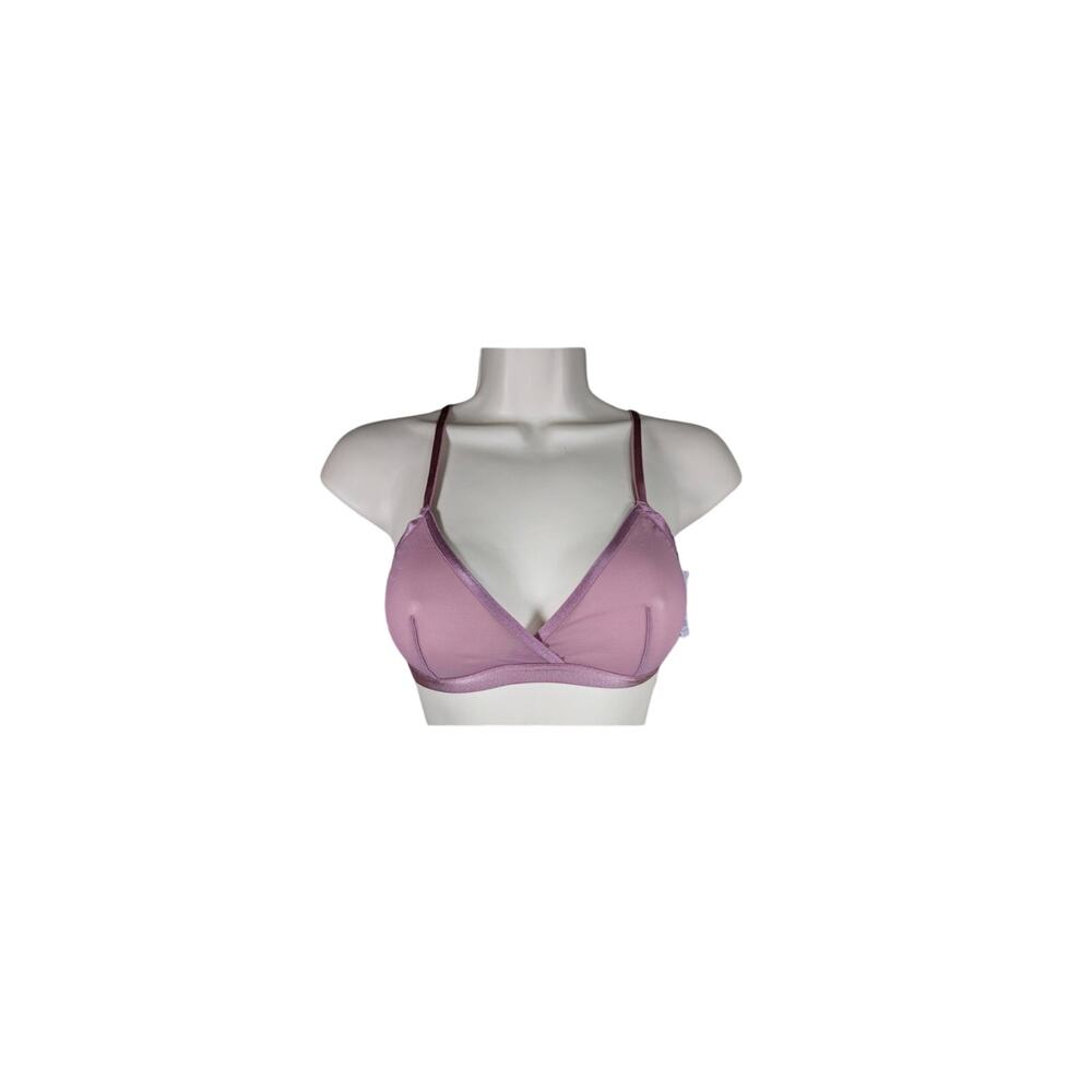 Auden Mauve Pink Sheer Wirefree Mesh Bralette Pullover Adjustable Straps XXL